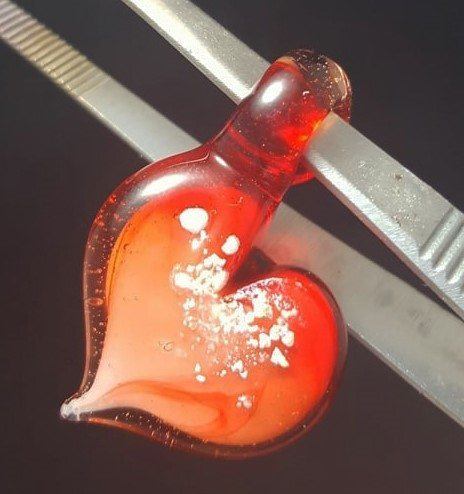 Deep Red Heart Glass Pendant